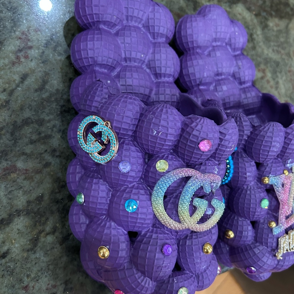 Purple Bubble Slides with Decorative Charms - Picture 4 of 7